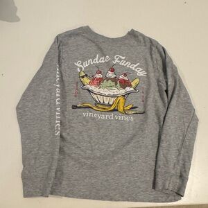 Vineyard Vines Kids Gray Sundae Funday Long Sleeve Tee